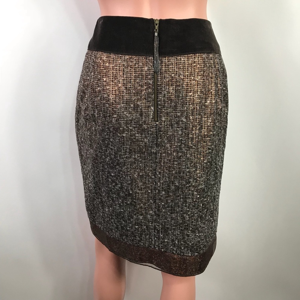 Magaschoni Brown Sequin Skirt Size 10 Brand New - Picture 2 of 7